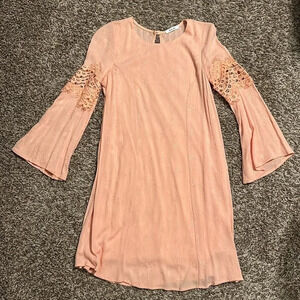 Mod Ref Bohemian Dress | Long Sleeve Dress | Peach | Light Orange | Lace Dress